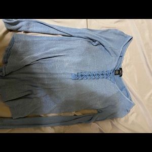 long sleeve laced up t shirt